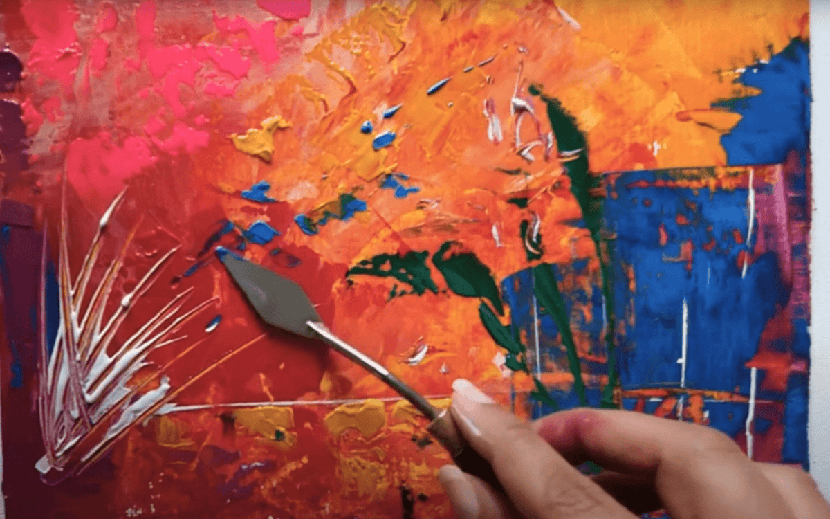 DIY How To Create Abstract Painting using Palette Knives