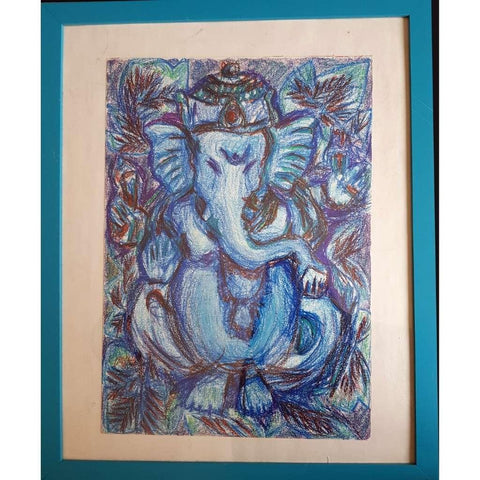 Blue Ganesha Abstract Sketches And Drawings Buy Now on Artezaar.com Online Art Gallery Dubai UAE