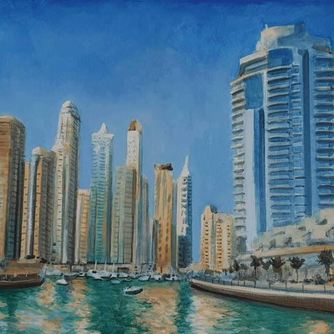 Marina Acrylic Painting Buy Now on Artezaar.com Online Art Gallery Dubai UAE