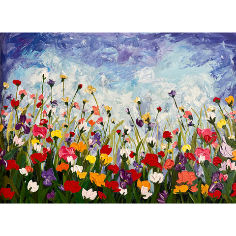 A Meadow In Full Bloom - Acrylic Painting - Artezaar.com Online Art Gallery