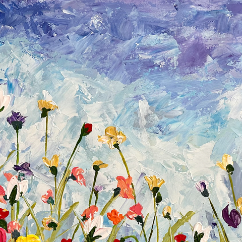 A Meadow In Full Bloom - Acrylic Painting - Artezaar.com Online Art Gallery