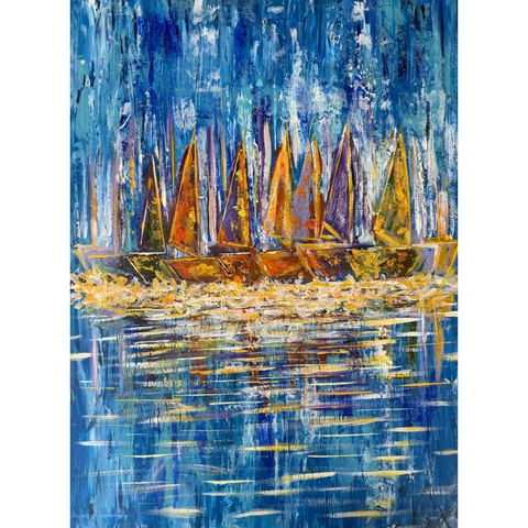 A Sailing Day - Acrylic Painting - Artezaar.com Online Art Gallery