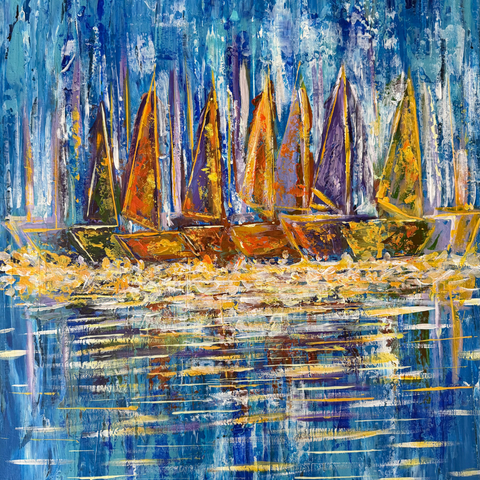 A Sailing Day - Acrylic Painting - Artezaar.com Online Art Gallery