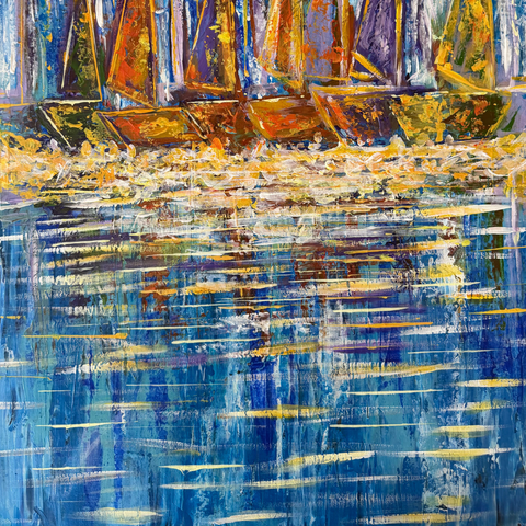A Sailing Day - Acrylic Painting - Artezaar.com Online Art Gallery