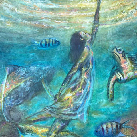 A Tale Of Two Seas - Mixed Media Painting - Artezaar.com Online Art Gallery
