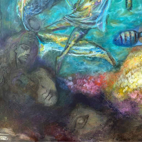 A Tale Of Two Seas - Mixed Media Painting - Artezaar.com Online Art Gallery
