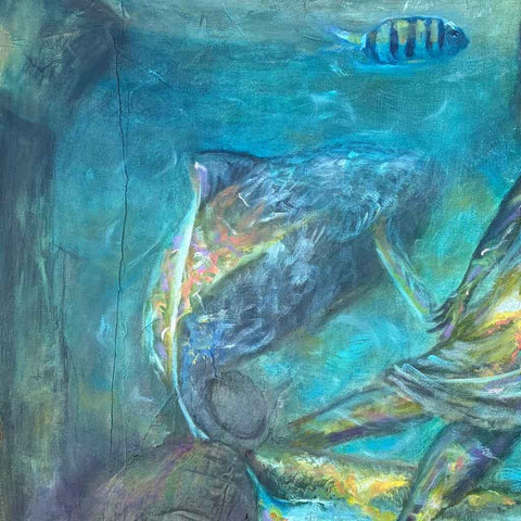 A Tale Of Two Seas - Mixed Media Painting - Artezaar.com Online Art Gallery
