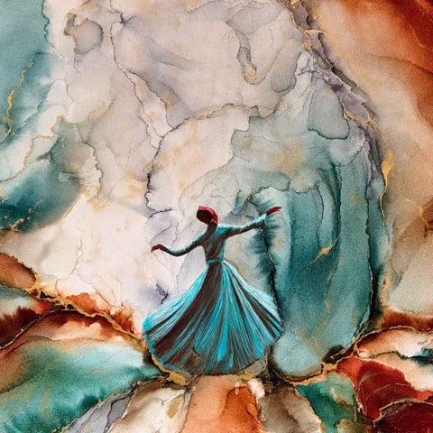 Abid - The Turning of the Heart - Alcohol Inks Painting - Artezaar.com Online Art Gallery