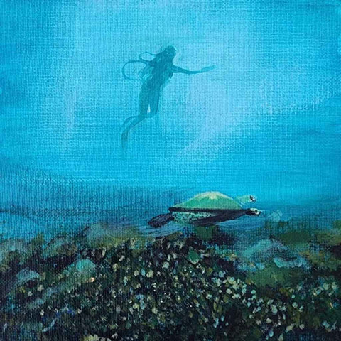 Above-The-Turtle's Realm Acrylic Painting Buy Now on Artezaar.com Online Art Gallery Dubai UAE