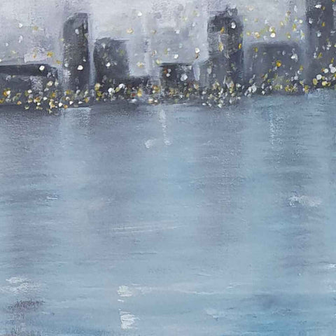 Across The East River Acrylic Painting Buy Now on Artezaar.com Online Art Gallery Dubai UAE