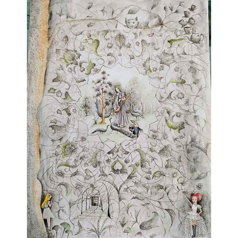 Alice In Wonderland 2 - Watercolor Painting - Artezaar.com Online Art Gallery