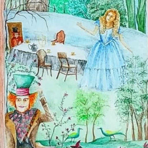Alice in Wonderland I - Watercolor Painting - Artezaar.com Online Art Gallery
