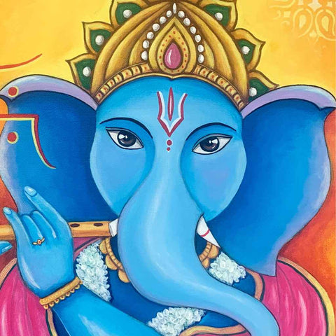 Anand Vinayak (Lord Ganesha) Acrylic Painting Buy Now on Artezaar.com Online Art Gallery Dubai UAE