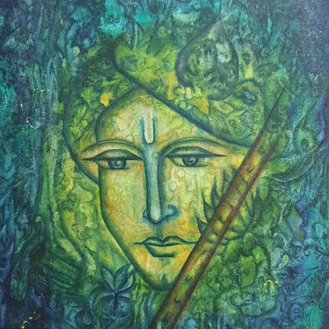 Eternal Saga of Krishna - Oil Painting - Artezaar.com Online Art Gallery