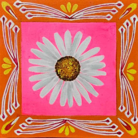 Assembly of the Flowers: Daisy - Acrylic Painting - Artezaar.com Online Art Gallery