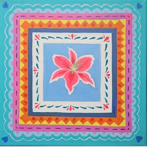 Assembly Of The Flowers: Lily - Acrylic Painting - Artezaar.com Online Art Gallery