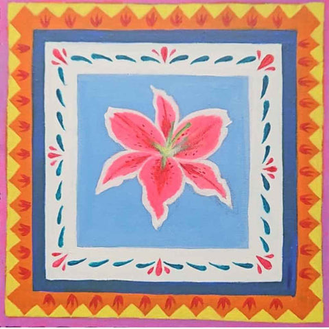 Assembly Of The Flowers: Lily - Acrylic Painting - Artezaar.com Online Art Gallery