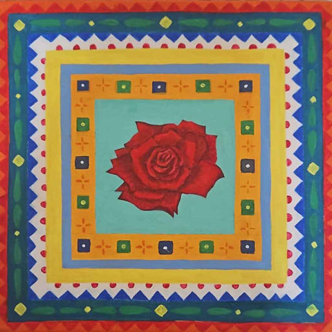 Assembly Of The Flowers: Rose - Acrylic Painting - Artezaar.com Online Art Gallery