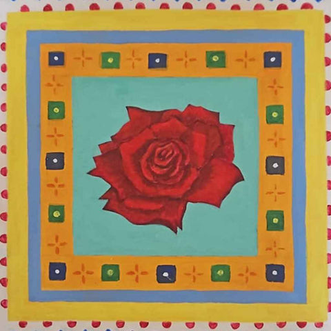 Assembly Of The Flowers: Rose - Acrylic Painting - Artezaar.com Online Art Gallery