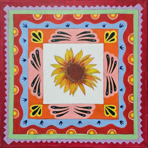 Assembly of The Flowers: Sunflower - Acrylic Painting - Artezaar.com Online Art Gallery