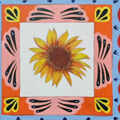 Assembly of The Flowers: Sunflower - Acrylic Painting - Artezaar.com Online Art Gallery