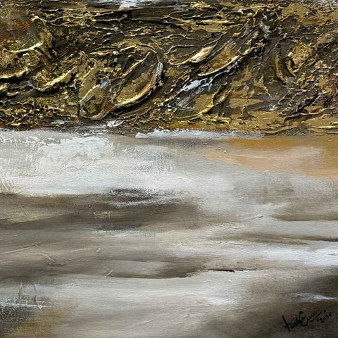Auric Horizons Mixed Media Painting Buy Now on Artezaar.com Online Art Gallery Dubai UAE