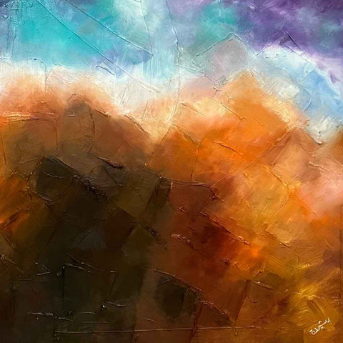 Aurora Abstract Oil Painting Buy Now on Artezaar.com Online Art Gallery Dubai UAE