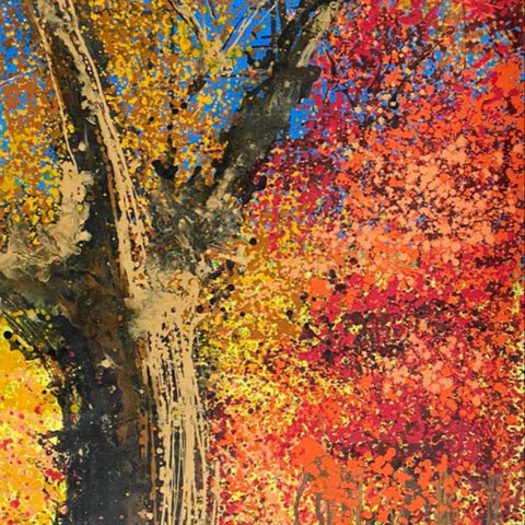 Autumn Abstract Acrylic Painting Buy Now on Artezaar.com Online Art Gallery Dubai UAE
