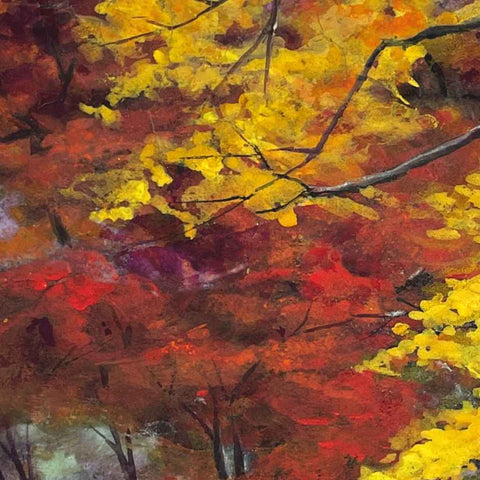 Autumn Leaves By The Water - Mixed Media - Artezaar.com Online Art Gallery
