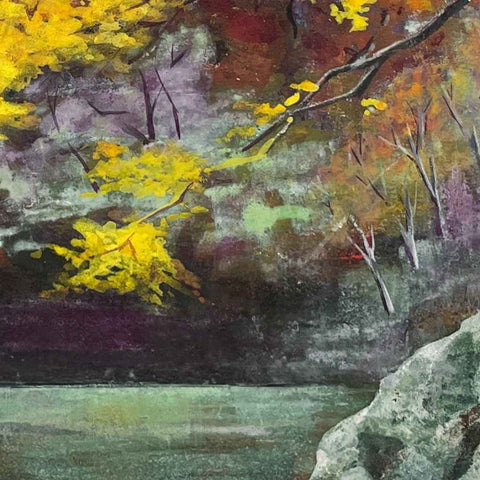Autumn Leaves By The Water - Mixed Media - Artezaar.com Online Art Gallery