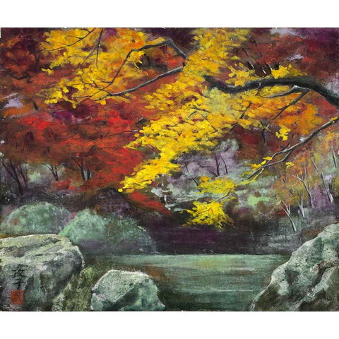Autumn Leaves By The Water - Mixed Media - Artezaar.com Online Art Gallery