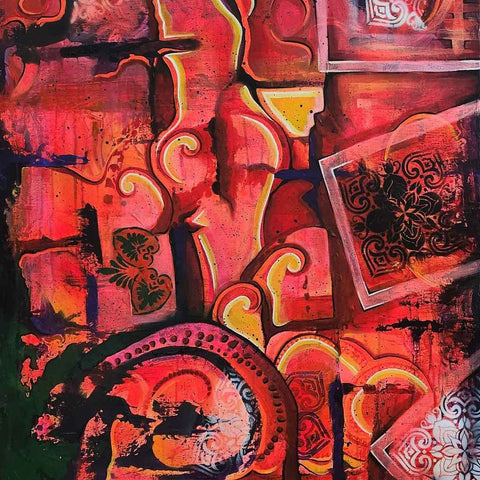 Awakening Abstract Mixed Media Painting Buy Now on Artezaar.com Online Art Gallery Dubai UAE