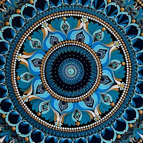 Azure Harmony Abstract Acrylic Painting Buy Now on Artezaar.com Online Art Gallery Dubai UAE