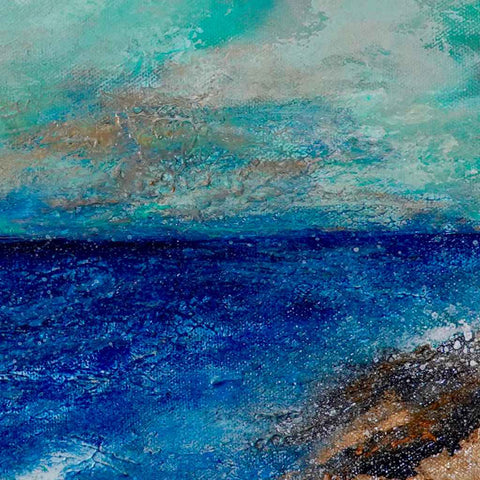 Azure Horizon Mixed Media Painting Buy Now on Artezaar.com Online Art Gallery Dubai UAE