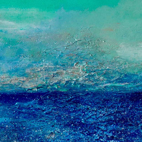 Azure Horizon Mixed Media Painting Buy Now on Artezaar.com Online Art Gallery Dubai UAE