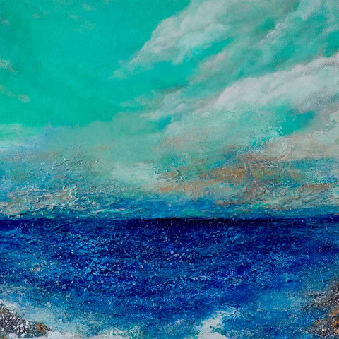 Azure Horizon Mixed Media Painting Buy Now on Artezaar.com Online Art Gallery Dubai UAE