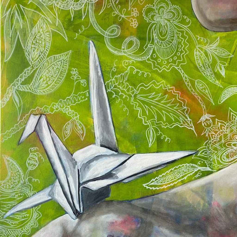 Barely Hanging Mixed Media Painting Buy Now on Artezaar.com Online Art Gallery Dubai UAE