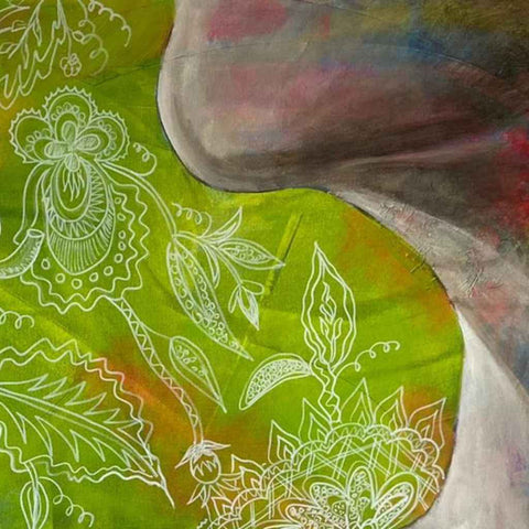 Barely Hanging Mixed Media Painting Buy Now on Artezaar.com Online Art Gallery Dubai UAE