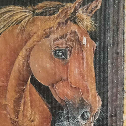 Behind the barn door Fine Acrylic Painting Buy Now on Artezaar.com Online Art Gallery Dubai UAE