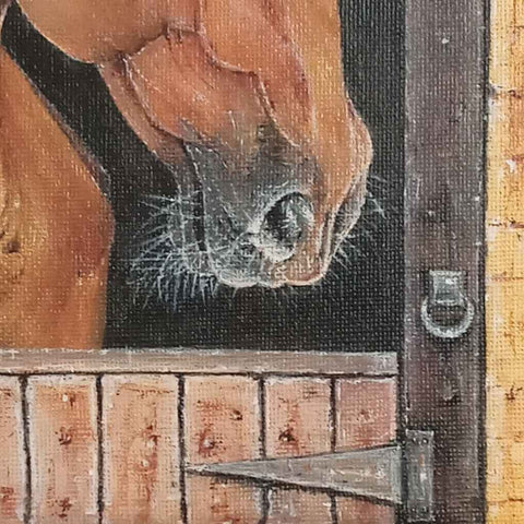 Behind the barn door Fine Acrylic Painting Buy Now on Artezaar.com Online Art Gallery Dubai UAE