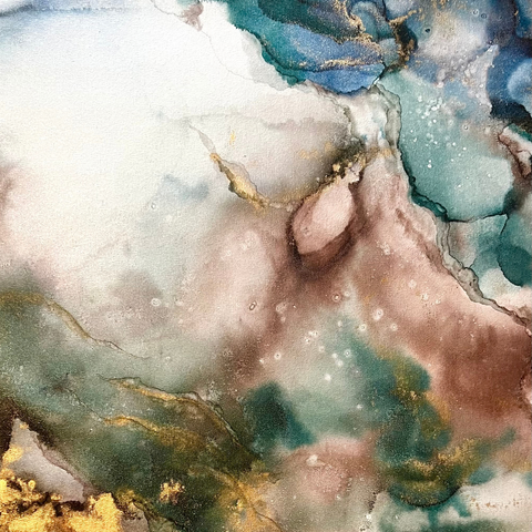 Beneath The Surface (2) - Alcohol Inks Painting - Artezaar.com Online Art Gallery