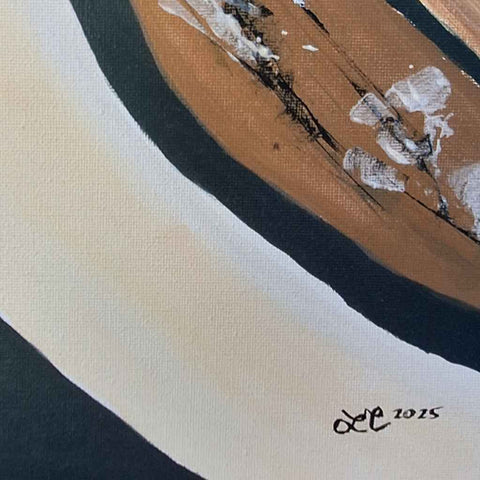 Between Green and Gold - Abstract Acrylic Painting - Artezaar.com Online Art Gallery