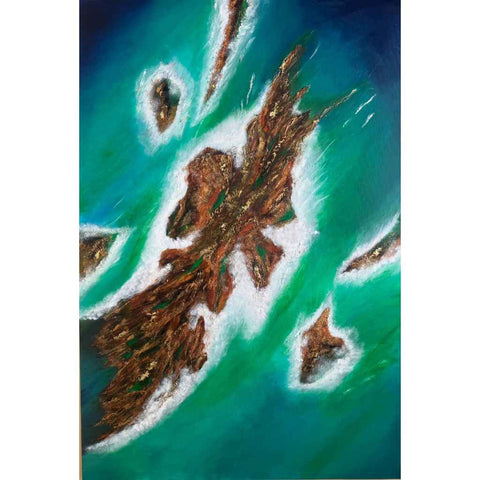 Beyond the calm waves Abstract Acrylic Painting Buy Now on Artezaar.com Online Art Gallery Dubai UAE