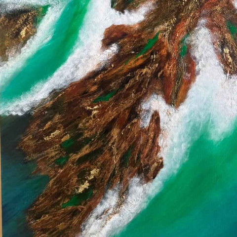 Beyond the calm waves Abstract Acrylic Painting Buy Now on Artezaar.com Online Art Gallery Dubai UAE