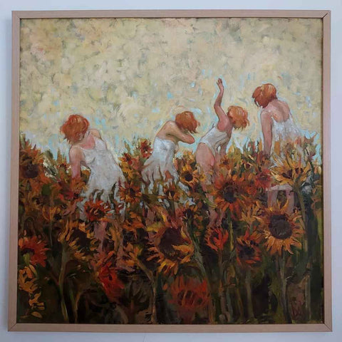 Sunflower Field 2 Fine Oil Painting Buy Now on Artezaar.com Online Art Gallery Dubai UAE