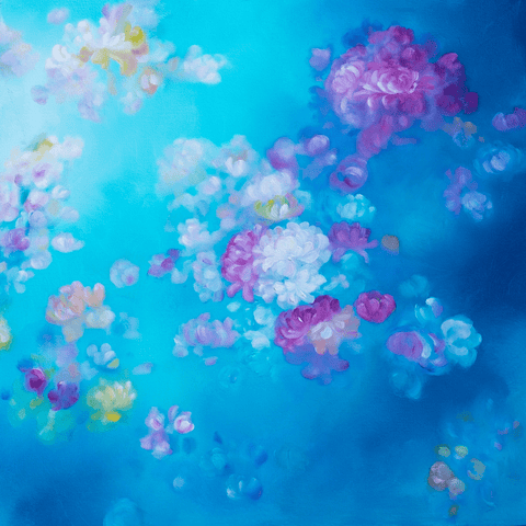 Bloom In Blue - Oil Painting - Artezaar.com Online Art Gallery