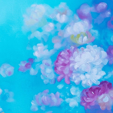 Bloom In Blue - Oil Painting - Artezaar.com Online Art Gallery