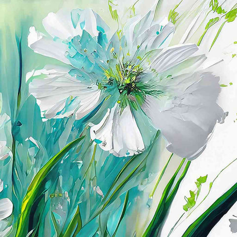 Blossoms In Turquoise Digital Art Print Buy Now on Artezaar.com Online Art Gallery Dubai UAE