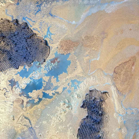 Blue Golden Motion Acrylic Painting Buy Now on Artezaar.com Online Art Gallery Dubai UAE