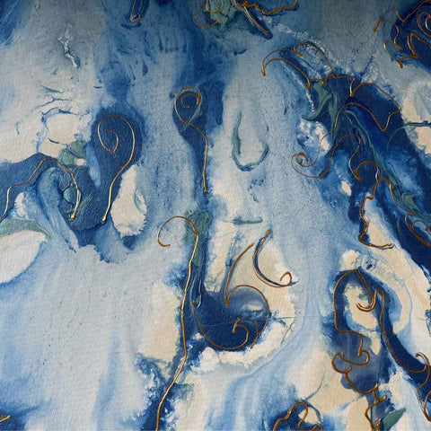 Blue Ocean  Abstract Acrylic Painting Buy Now on Artezaar.com Online Art Gallery Dubai UAE